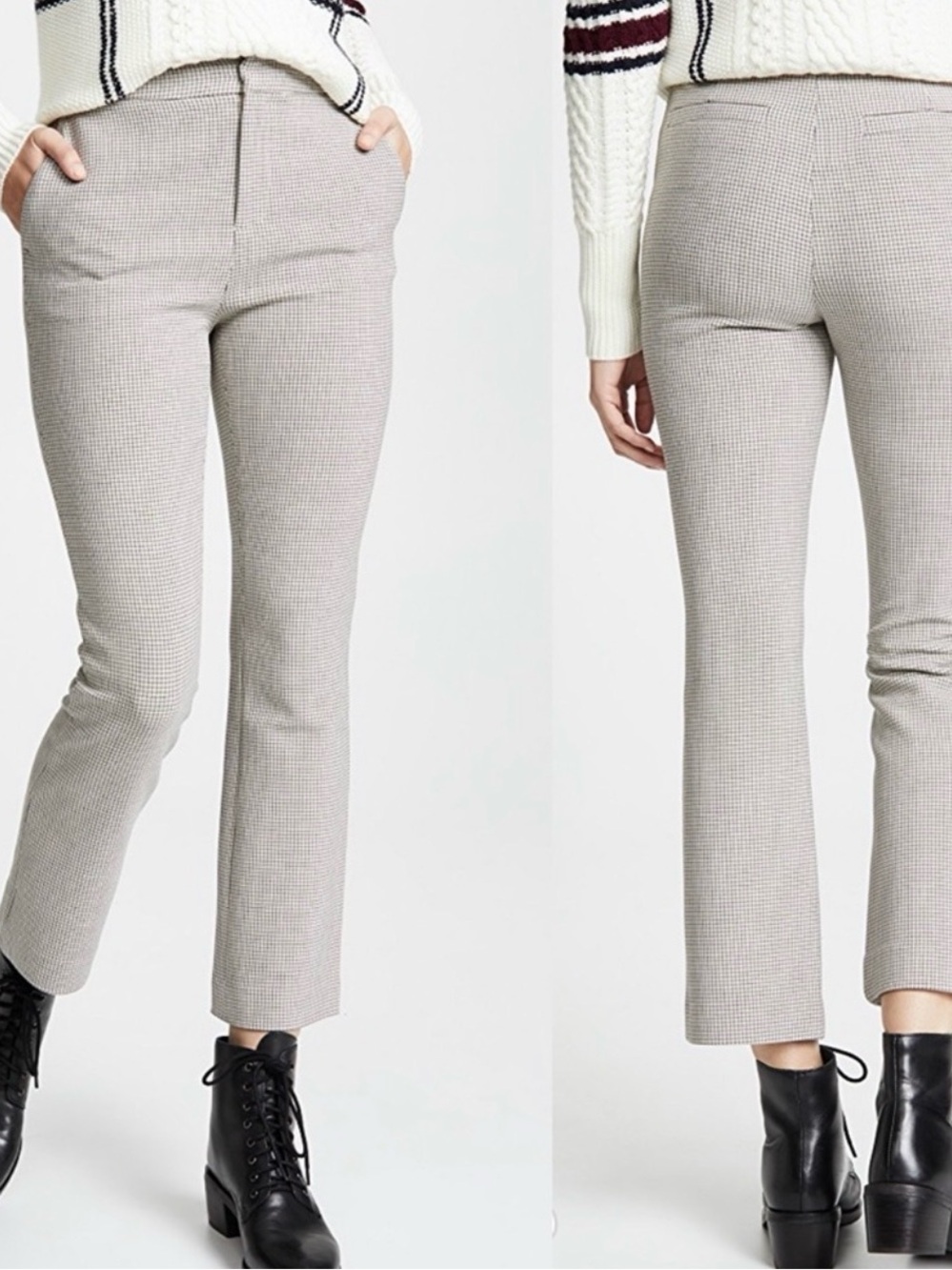 Joie Slim Cropped Tabanica pants houndstooth plaid trousers size 0